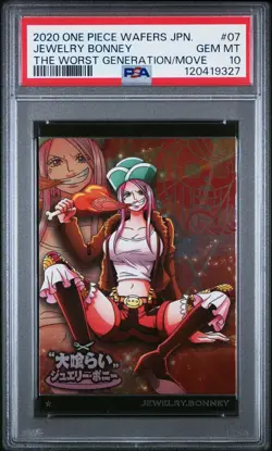 PSA 10 ONE PIECE JEWERLY BONNEY WAFERS JPN 07 WORST GENERATION HOLO CARD POP 5 - Image 1