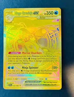 Gold Mega Greninja EX Full Art #122/86, Chaos Rising Pokemon Card Holo - Image 1