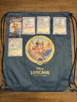 Disney Lorcana Cruise Full Set Of 5 Rare Promo Cards DCL Treasure w/bag - Image 1