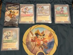 Disney Lorcana Cruise Full Set Of 5 Rare Promo Cards DCL Treasure w/bag - Image 2