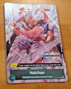ONE PIECE ENGLISH CARD CHAMPIONSHIP HOLO GAME CARTE Hatchan OP03-033 EN MINT - Image 1