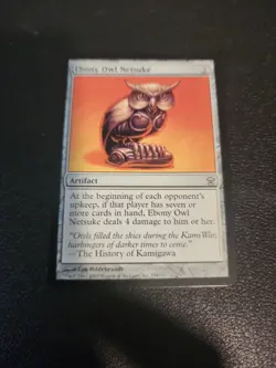 Ebony Owl Netsuke 154 Uncommon Saviors of Kamigawa Magic: The Gathering LP - Image 1