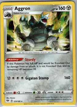 Aggron 123/189 Holo SWSH03: Darkness Ablaze - Pokemon Card - NM - Image 1