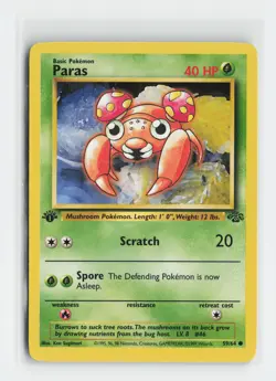 Paras 59/64 Common Jungle 1st Edition Pokemon NM - Image 1
