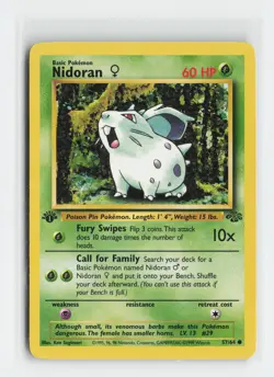 Nidoran F 57/64 Common Jungle 1st Edition Pokemon NM - Image 1