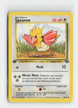 Spearow 62/64 Common Jungle 1st Edition Pokemon NM - Image 1