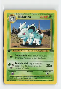 Nidorina 40/64 Uncommon Jungle 1st Edition Pokemon NM - Image 1