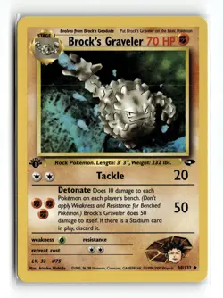 Brock's Graveler 034/132 Uncommon Gym Challenge 1st Edition Pokemon NM - Image 1