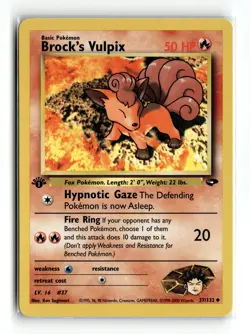 Brock's Vulpix 037/132 Uncommon Gym Challenge 1st Edition Pokemon NM - Image 1