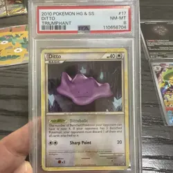 2010 POKEMON HEARTGOLD & SOULSILVER TRIUMPHANT #17 DITTO PSA 8 - Image 1
