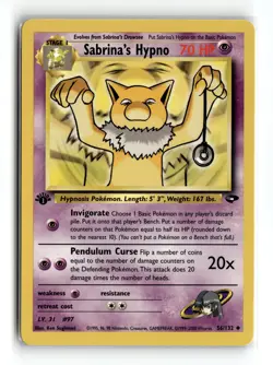 Sabrina's Hypno 056/132 Uncommon Gym Challenge 1st Edition Pokemon NM - Image 1