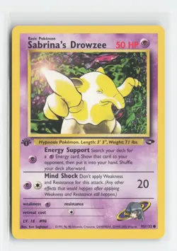 Sabrina's Drowzee 095/132 Common Gym Challenge 1st Edition Pokemon NM - Image 1