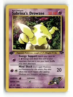 Sabrina's Drowzee 095/132 Common Gym Challenge 1st Edition Pokemon NM - Image 1