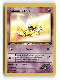 Sabrina's Abra (93) 093/132 Common Gym Challenge 1st Edition Pokemon NM - Image 1