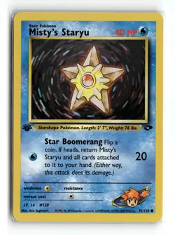 Misty's Staryu 092/132 Common Gym Challenge 1st Edition Pokemon NM - Image 1