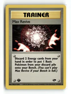 Max Revive 117/132 Uncommon Gym Challenge 1st Edition Pokemon NM - Image 1