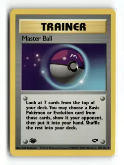 Master Ball 116/132 Uncommon Gym Challenge 1st Edition Pokemon NM - Image 1