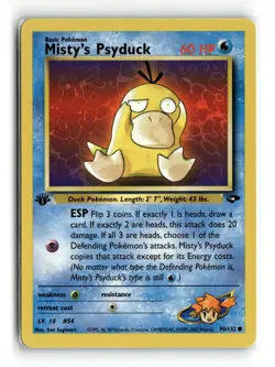 Misty's Psyduck 090/132 Common Gym Challenge 1st Edition Pokemon NM - Image 1
