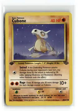 Cubone 50/64 Common Jungle 1st Edition Pokemon NM - Image 1