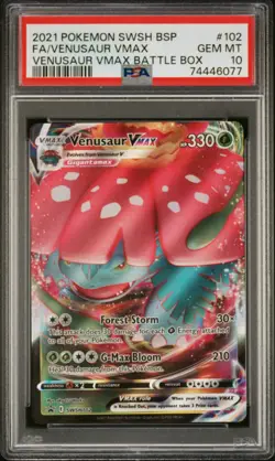 Pokemon Venusaur VMAX SWSH102 Black Star Promo Card PSA 10 Gem Mint 2021 - Image 1