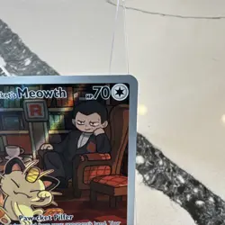 Team Rocket's Meowth 203/182 Illustration Rare Destined Rivals Pokemon Holo NM - Image 3