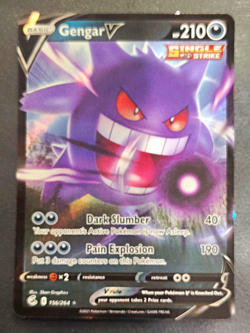 Pokemon TCG Gengar V 156/264 SWSH08 Fusion Strike Single Strike Holo Ultra Rare - Image 1