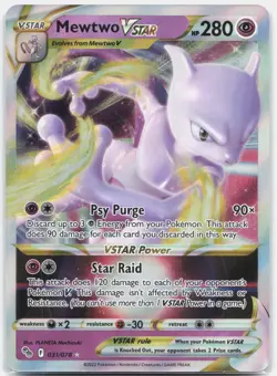 Mewtwo VSTAR Ultra Rare Pokemon GO PGO Psychic Holo 031/078 2022 NM - Image 1