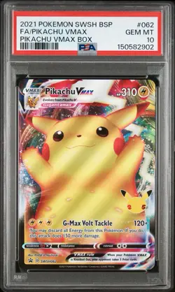 Pokemon Pikachu VMAX SWSH062 Sword & Shield Promo Full Art Holo PSA 10 (2021) - Image 1