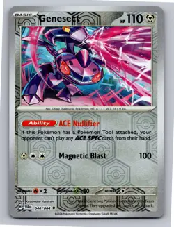 Genesect 040/064 Uncommon Shrouded Fable Pokemon Reverse Holo Near Mint - Image 1