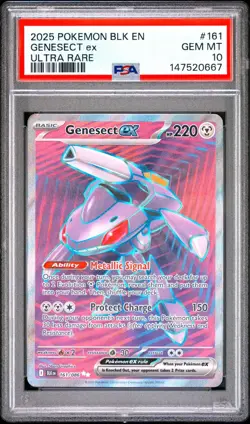 Genesect EX Ultra Rare 161/086 Pokemon BLK EN Black Bolt PSA 10 GEM MT - Image 1