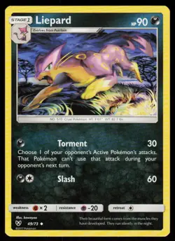 Liepard 49/73 Uncommon Shining Legends Pokemon Near Mint - Image 1