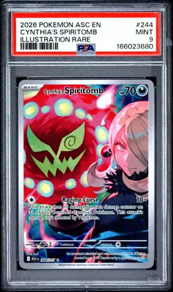 Cynthia's Spiritomb 244 Illustration Rare Ascended Heroes Pokemon PSA 9 - Image 1