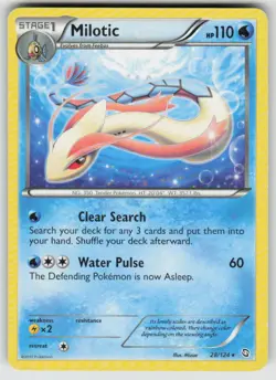 Milotic 28/124 non Holo Rare Dragons Exalted Pokemon Heavily Played - Image 1