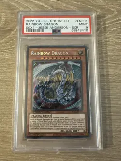 Yugioh 2022 Rainbow Dragon 1st Ed SGX1 Jesse Anderson-SCR #ENF01 PSA 9 MINT - Image 1