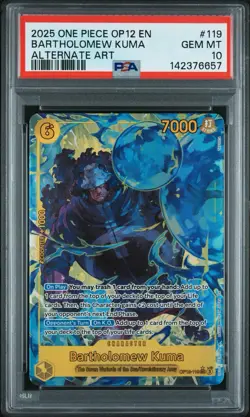 PSA 10 Bartholomew Kuma OP12-119 Alt Art Legacy of the Master One Piece TCG - Image 1