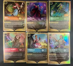 Disney Lorcana Wilds Unknown Prerelease Promo Complete Set + 3 Postcards & Dice - Image 2