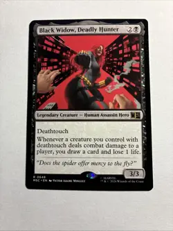 Black Widow, Deadly Hunter Commander: Marvel Super Heroes MTG Plus Bonus Card!!! - Image 1