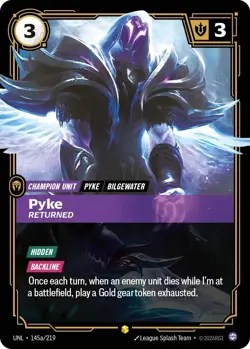 Pyke Returned UNL 145a/219 Alt Art Showcase Unleashed Riftbound NM Card - Image 1