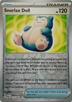 175/182 SNORLAX DOLL REVERSE HOLO PARADOX RIFT POKEMON CARD - Image 1