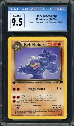 CGC 9.5 Dark Machamp (1st Ed.) Team Rocket 27/82 Pokemon Card B5 - Image 1