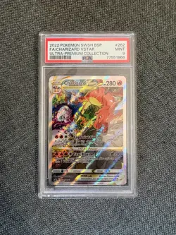 2022 POKEMON BLACK STAR PROMO SWSH262 CHARIZARD VSTAR ULTRA PREMIUM COLL PSA 9 - Image 1