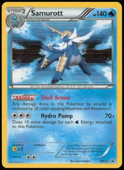 Samurott BW22 Holo P Black And White Promo Pokemon NM - Image 1