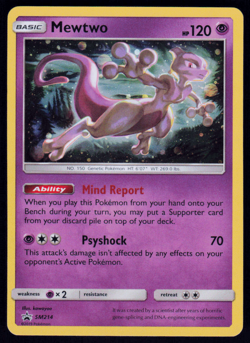 Mewtwo SM214 Pokemon Hidden Fates Pin Collection Promo English Holo - Image 1