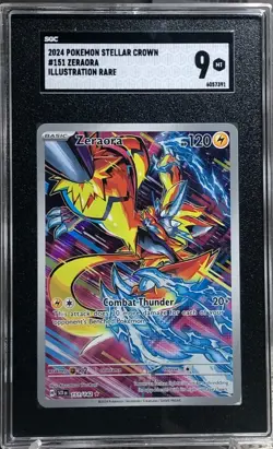 2024 Pokemon Stellar Crown Zeraroa Illustration Rare Holo #151/142 SGC 9 MINT - Image 3