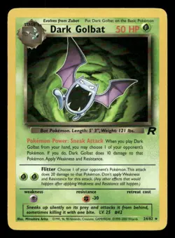 Dark Golbat 24/82 Team Rocket Unlimited LP Pokemon - Image 1