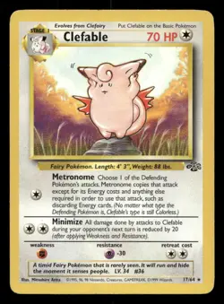 Clefable 17/64 Jungle Unlimited MP Pokemon - Image 1