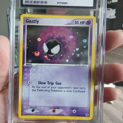 2004 Pokemon EX Fire Red & Leaf Green Error Rarity Reverse Holo Gastly #63 CGC 9 - Image 3