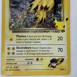 Rocket's Zapdos - Holo - 15/132 CELEBRATIONS - Pokemon TCG - - Image 3