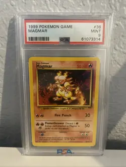 Magmar 36/102 1999 Pokemon Base Set Unlimited PSA 9 Mint! - Image 1