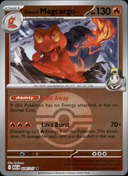 Ethan's Magcargo (Poke Ball) 024/217 Rare - Pokemon Ascended Heroes Reverse Holo - Image 1